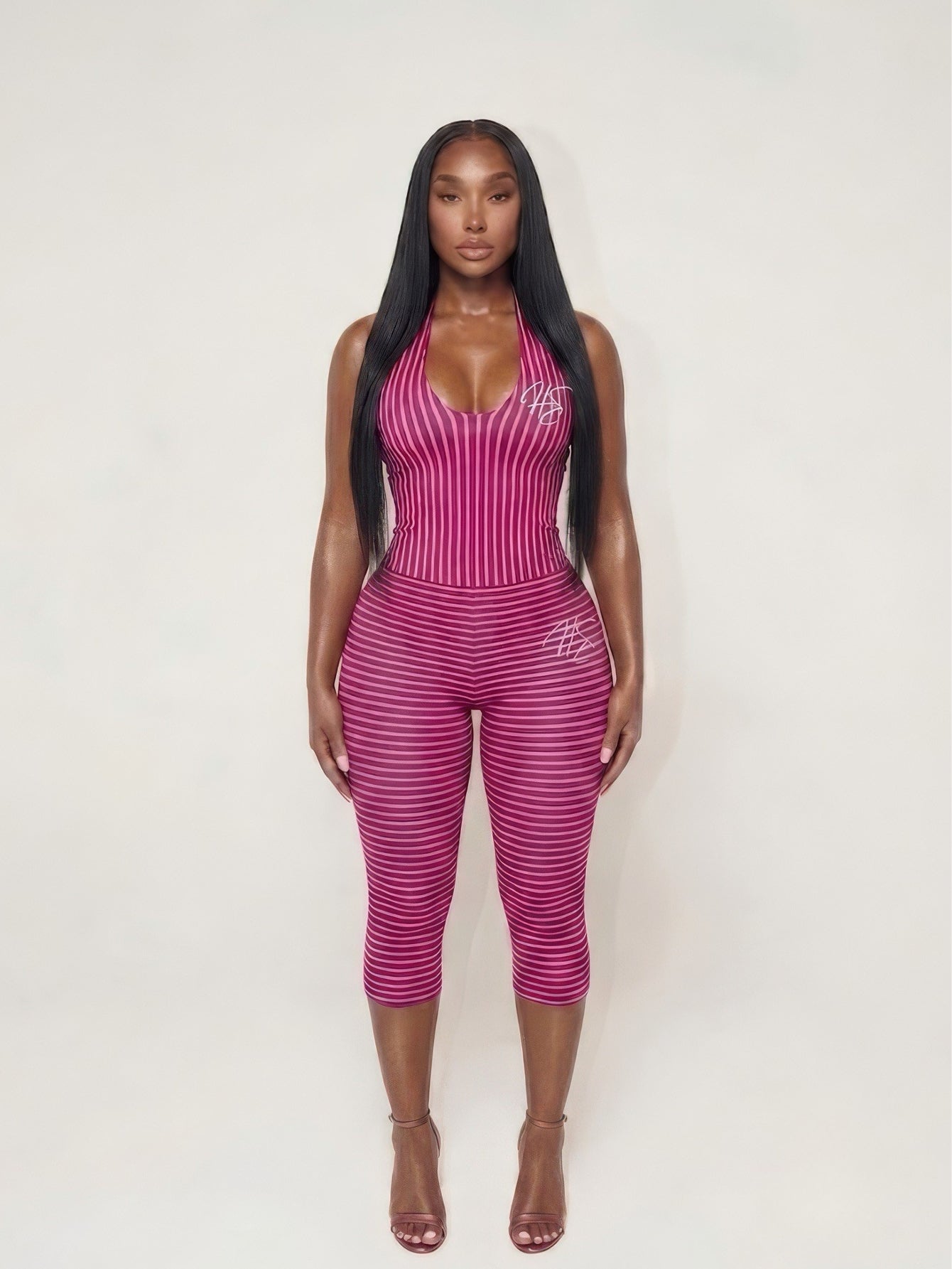 Khia Stripe Set - pink