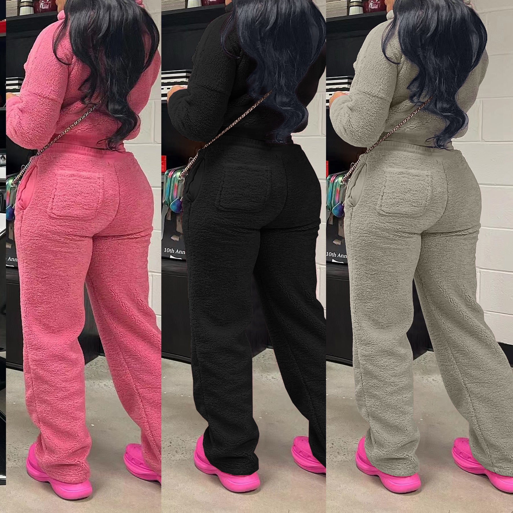 Bubble Velvet Winter Long-sleeved Suit